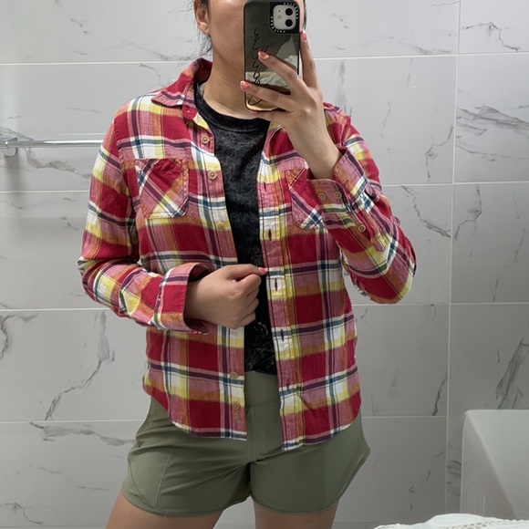 American eagle red flannel button down shirt - Picture 3 of 4